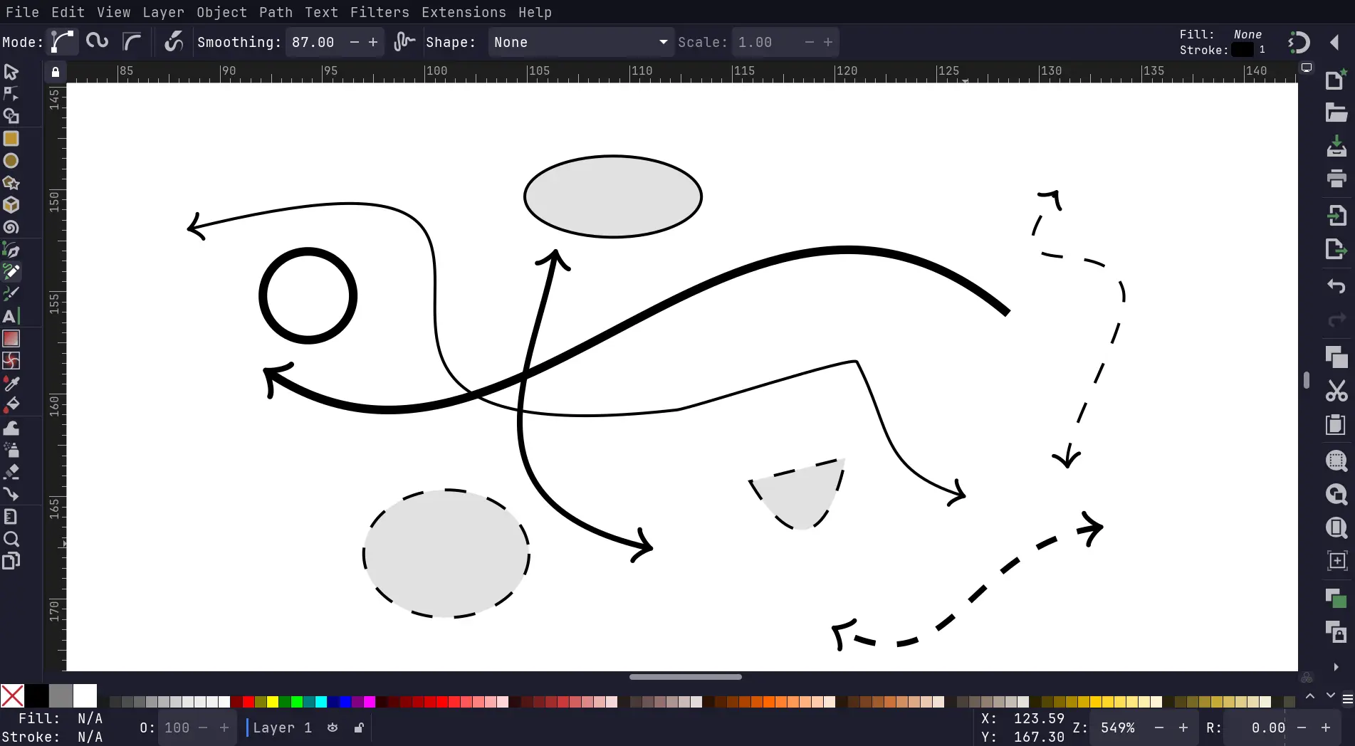 Screenshot of the inkscape interface